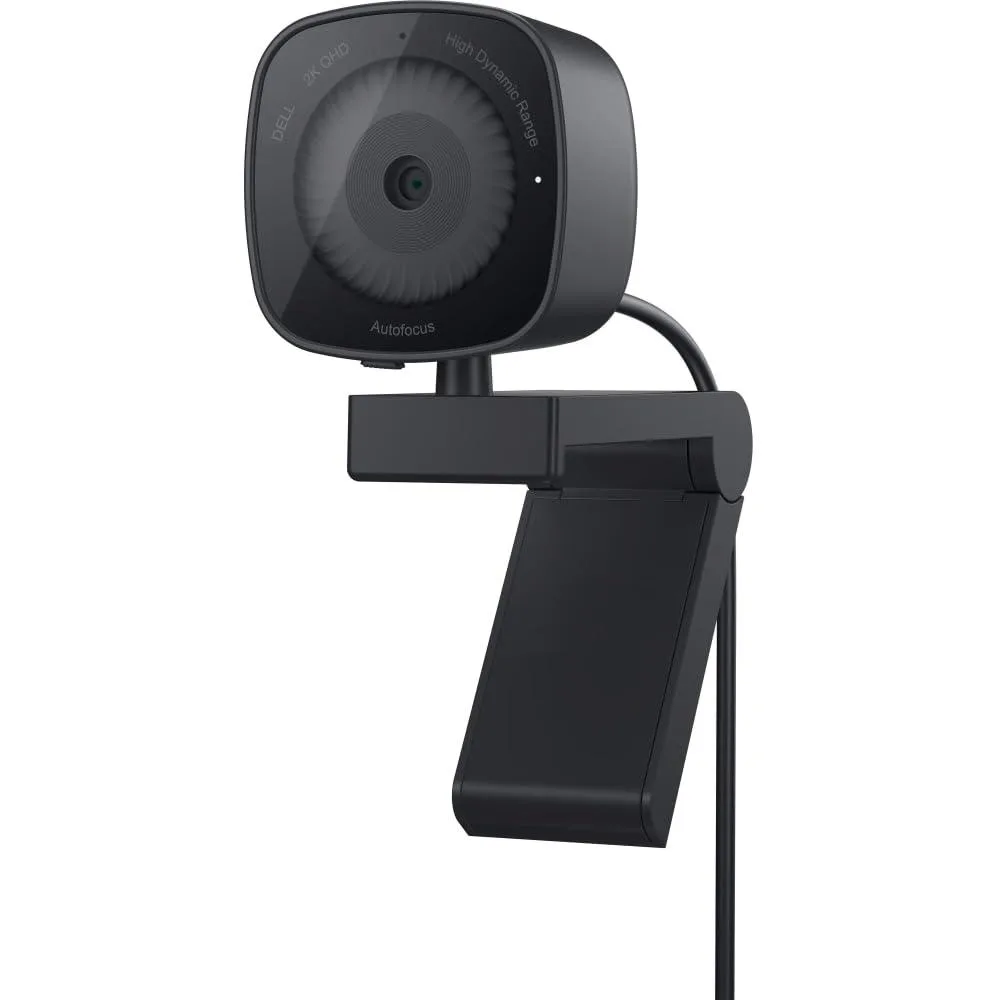 Dell WB3023 2K QHD webcam, black, with sliding privacy shutter and clip mount