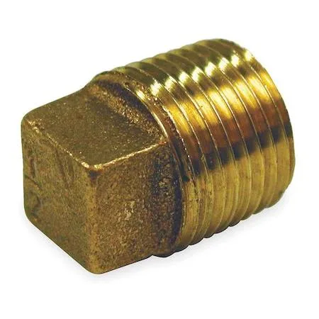 Hexagonal brass pipe plug with tapered threads