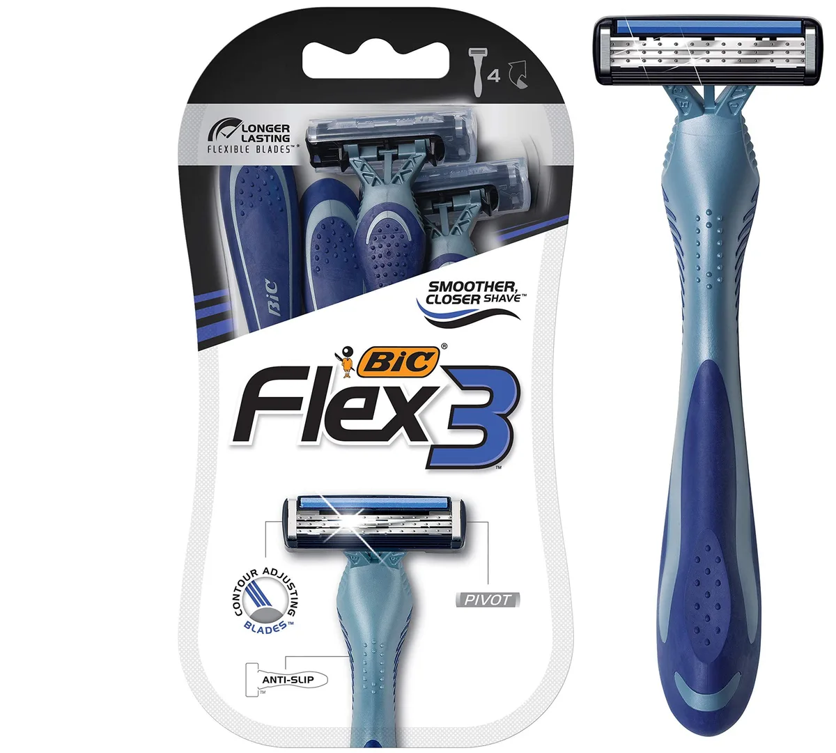 No Sew No Sew BFRAZOR4 trimmers for men, 3 blades, 4 pack — product photo