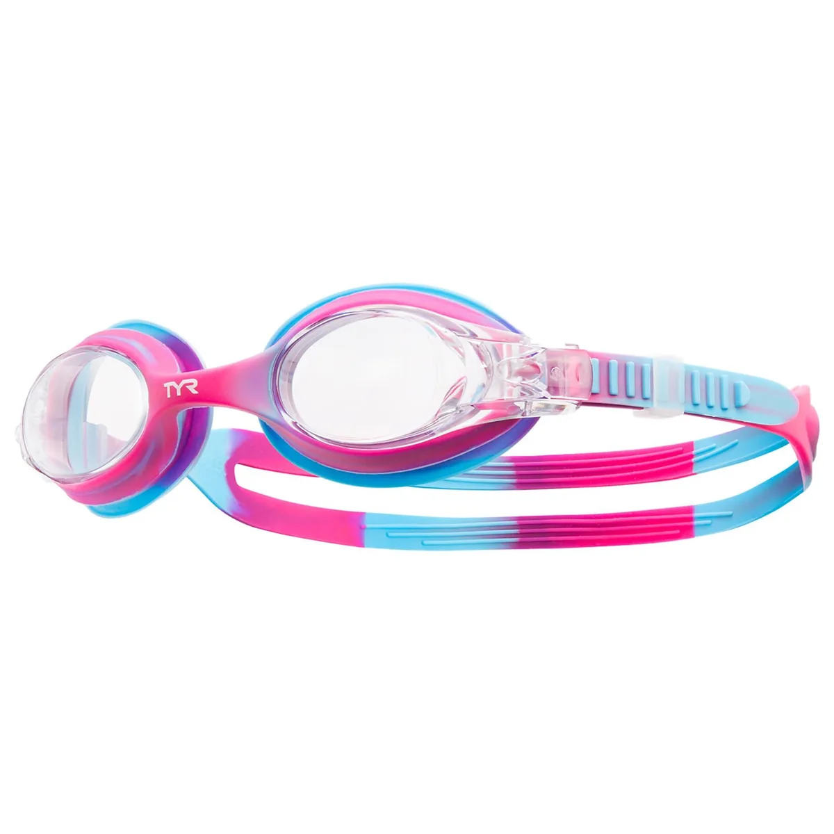  TYR Swimple Kids' Swim Goggles Tie-Dye Pink/Blue — product photo
