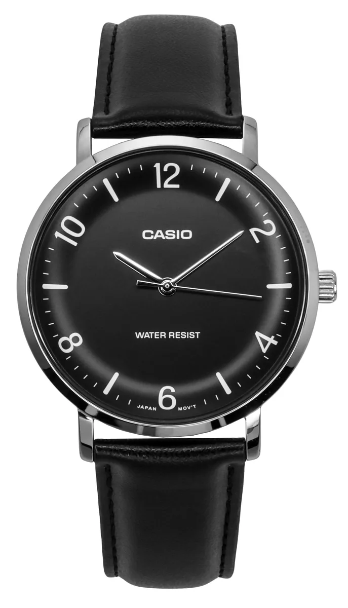 CASIO CASIO MTP-VT03L-1B Analog Quartz Watch Black Dial Leather Strap 40.00 mm — product photo