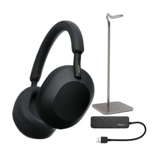 Sony Sony WH-1000XM5 headset bundle with USB 3.0 hub and stand — product photo