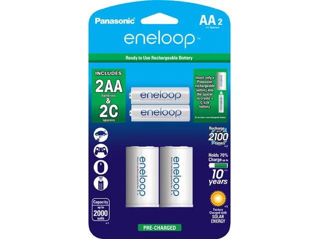 Panasonic Panasonic K-KJS2MCA2BA AA 2000 mAh 2-pack standard battery — product photo
