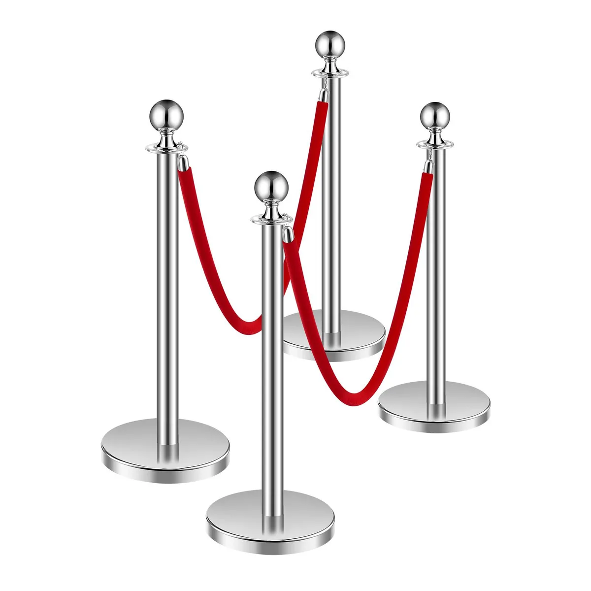 VEVOR VEVOR Stanchion &amp; Velvet Rope 4PC 32mm 1.5m Rope Specialty Appliance — product photo