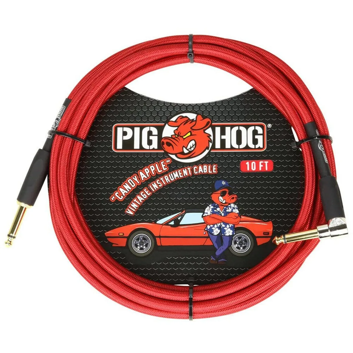 PigHog Cables PigHog Cables PCH10CAR 1/4" 10 ft Right Angle Cable — product photo