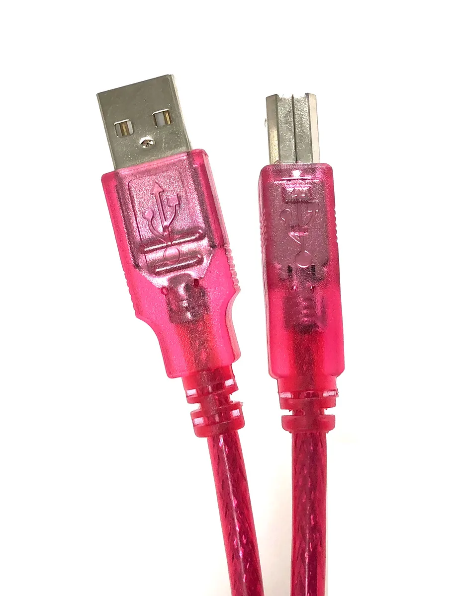 Micro Connectors Micro Connectors USB 2.0 Type A to B Cable 6 ft Strawberry color — product photo