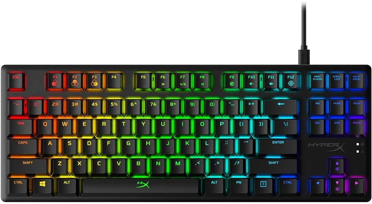 HP HP HyperX Alloy Origins Core TKL Mechanical Gaming Keyboard Aqua RGB HX-KB7AQX-US — product photo