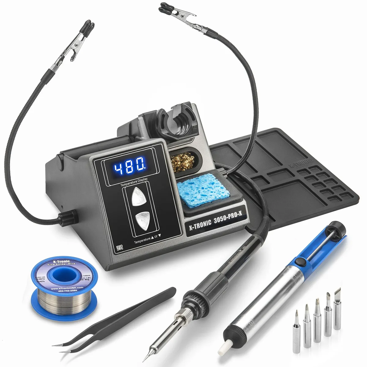 X-Tronic (X-Tronic International, Inc.) X-Tronic 3050-PRO-X 75 W Soldering Station with Helping Hands — product photo