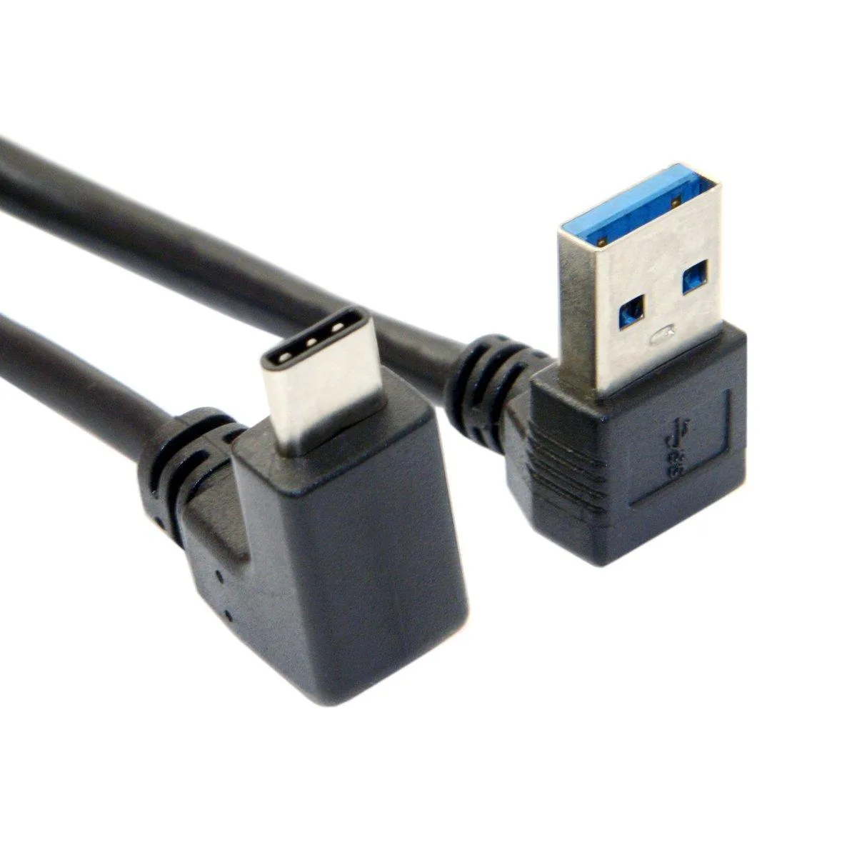 Fervit Fervit USB 3.1 Type-C Up 10° Down 90° to USB-A Male Cable 100cm — product photo