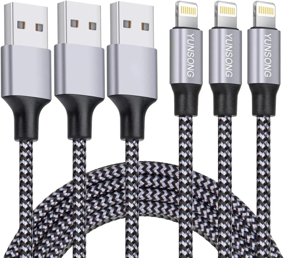 No Sew No Sew H-002 Lightning phone cable 6 ft 3-pack — product photo