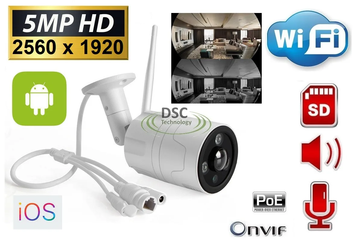 DiySecurityCameraWorld DiySecurityCameraWorld 5.0MP 2560x1920P Fisheye Bullet Network Camera — product photo