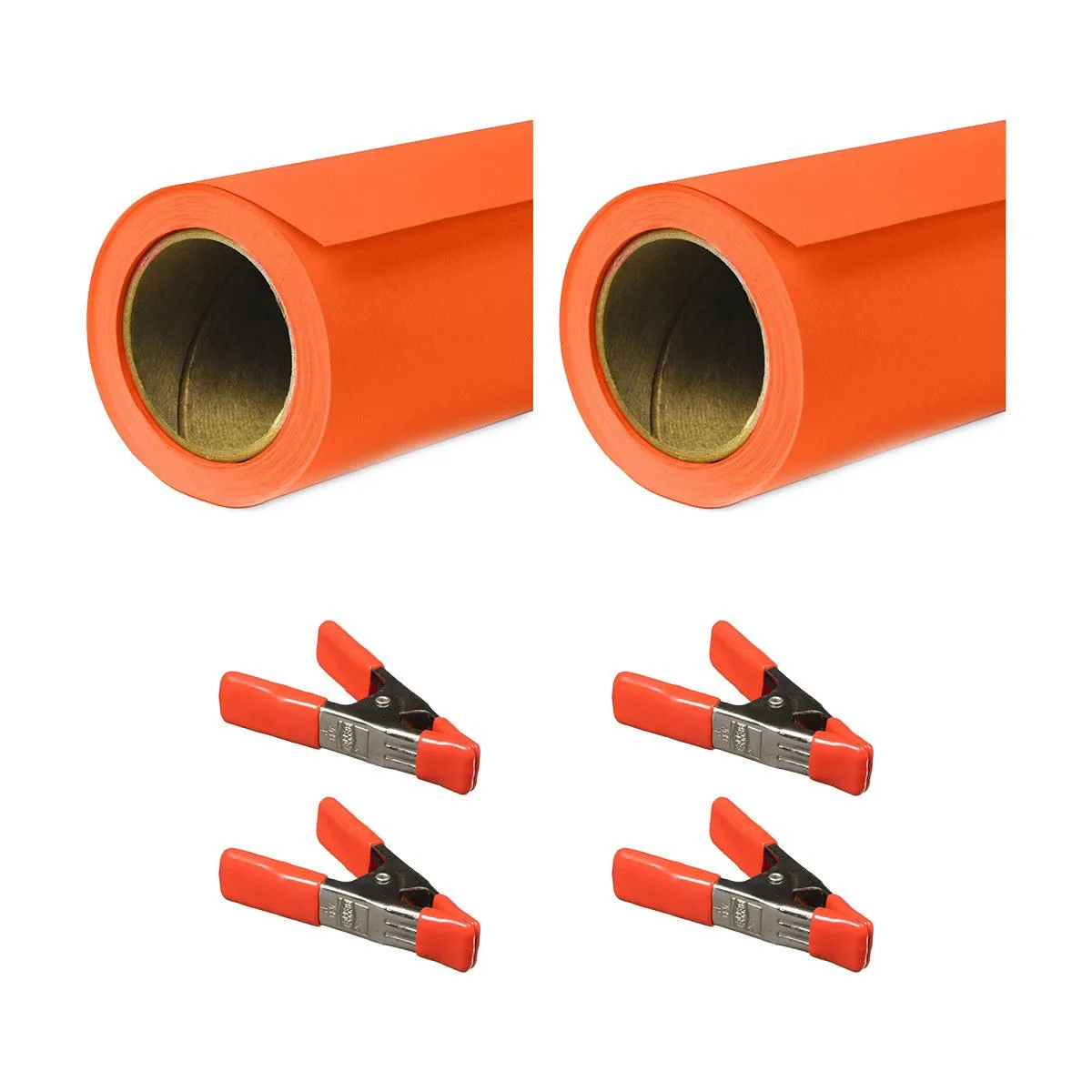 SAVAGE SAVAGE Widetone Seamless Background Paper 86" x 36' Orange #24 2-Pack with XM3 Clamp — product photo