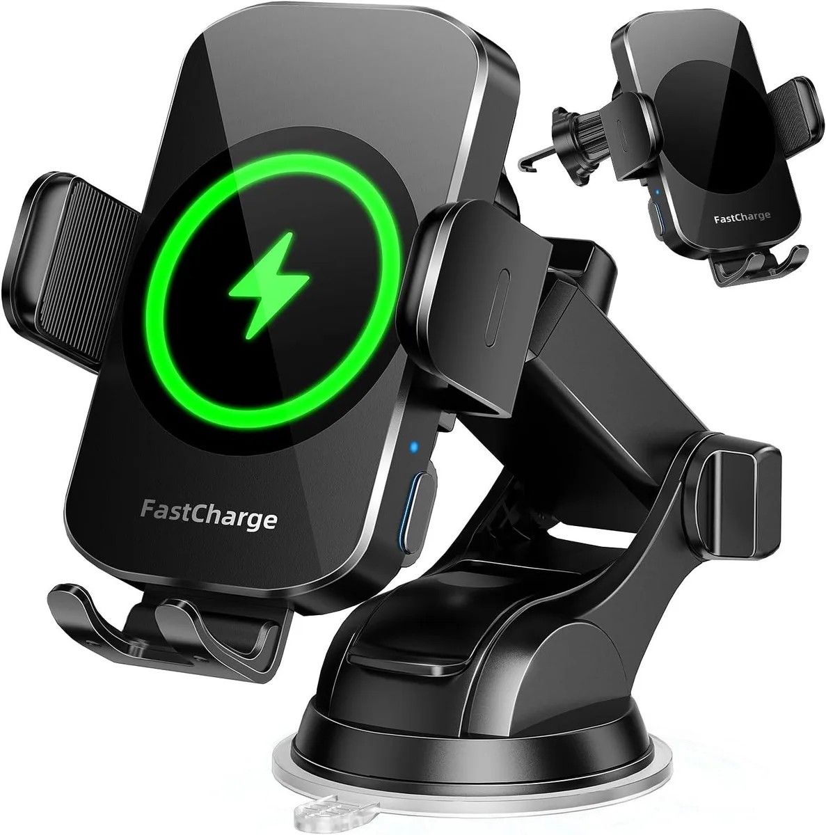 censreal censreal Wireless Car Charger Phone Mount Auto Clamping Midnight Black — product photo