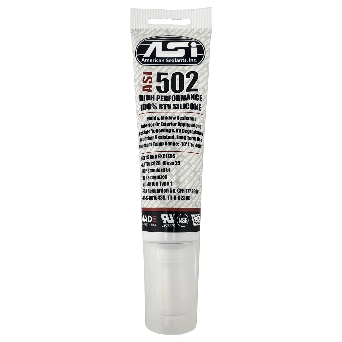 ASI ASI ASI502RTV2.8Clear adhesive 2.8 oz clear — product photo