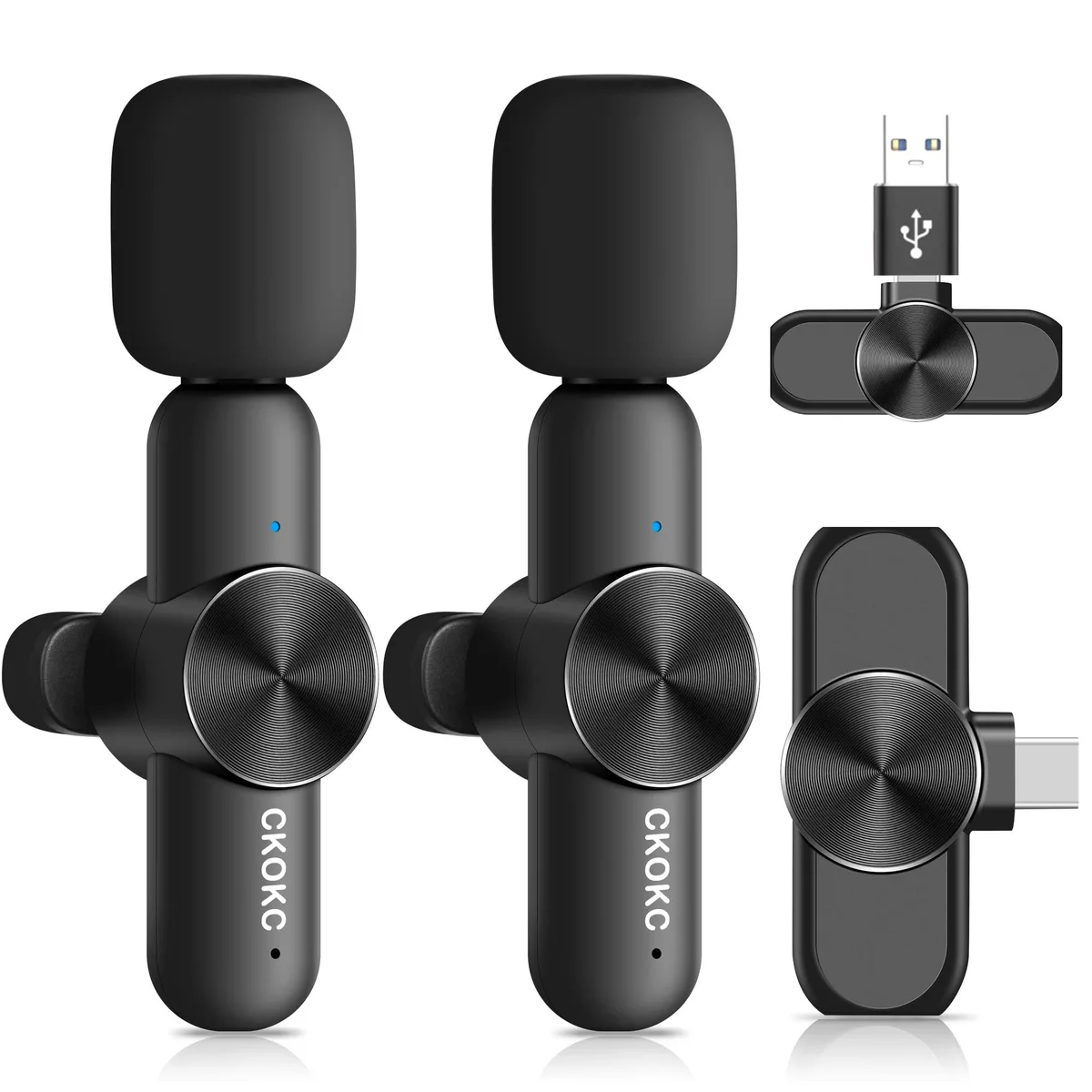 CKOKC K2C Dual Wireless Lavalier Microphone USB-C — product photo