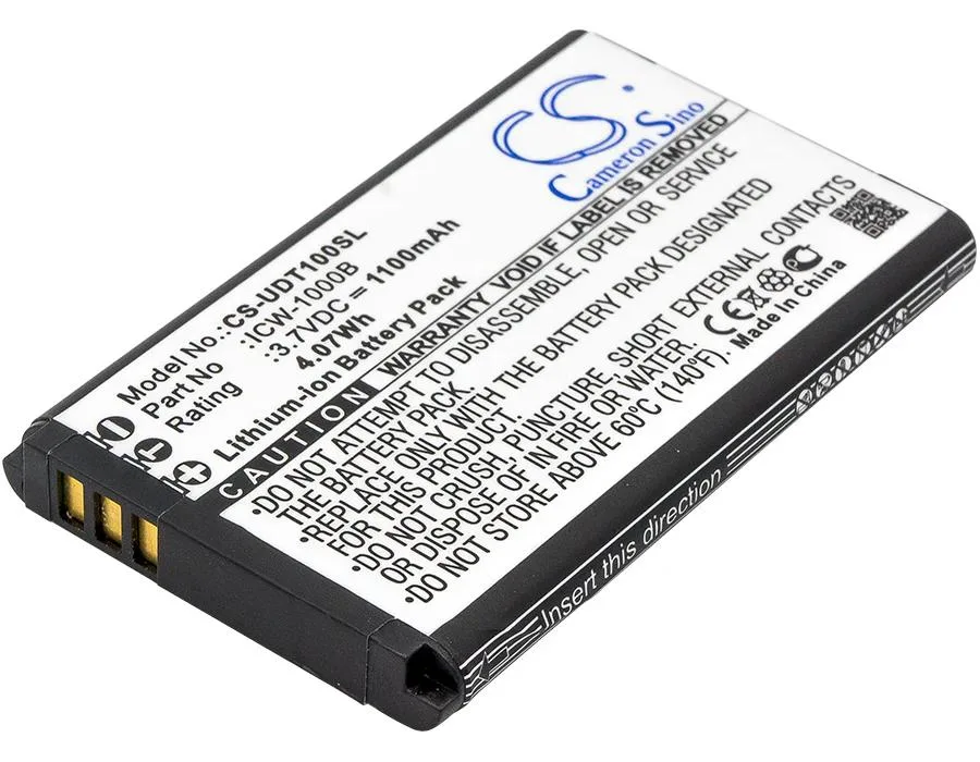 Rectangular replacement battery pack with dark casing and connector terminals