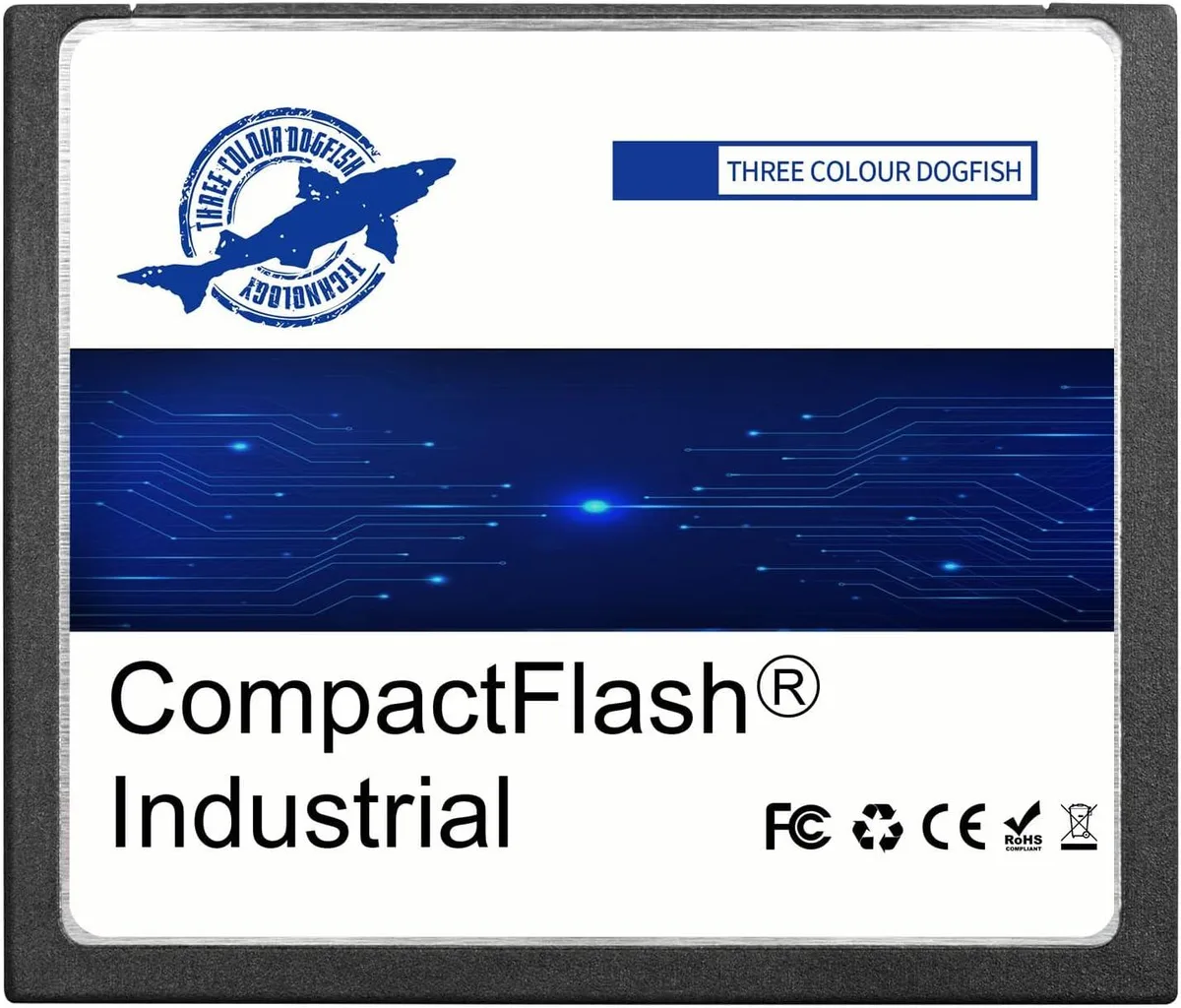 CompactFlash Type I card, 43 by 36 by 3.3 mm, 50-pin interface, 128 MB capacity