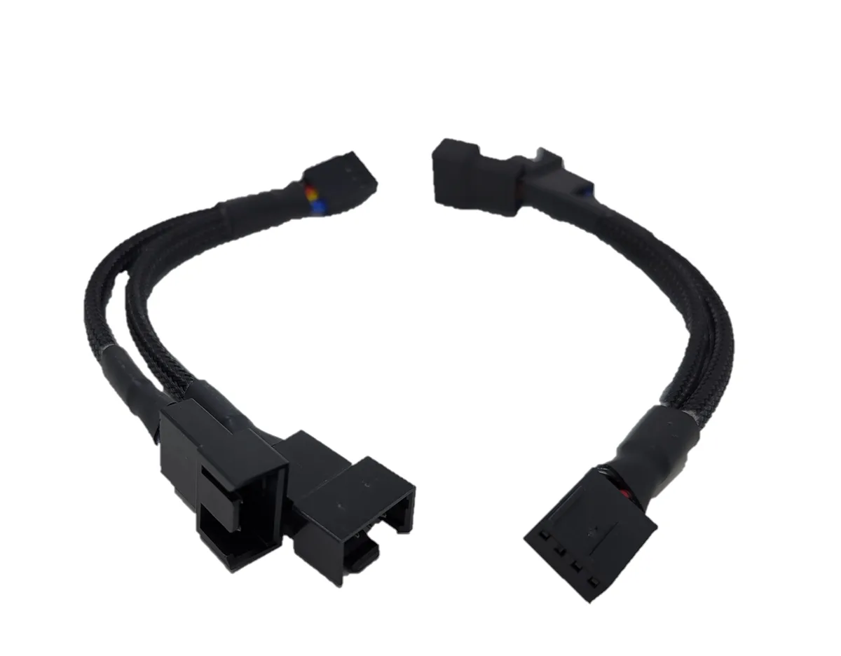 Micro Connectors Micro Connectors PWM-102BK 10cm 4-Pin PWM Fan Splitter Cable Black — product photo
