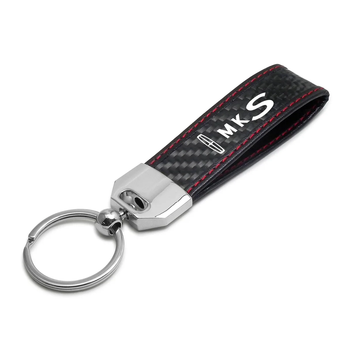 iPick Image, LLC iPick Image, LLC Lincoln MKS Carbon Fiber Key Chain Red Stitching — product photo