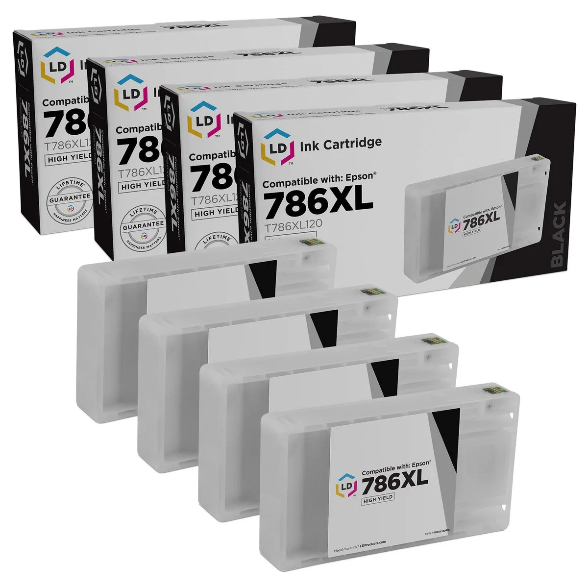 LD Products LD Products 786XL T786XL120 High Yield Black Ink Cartridge 4-Pack — product photo