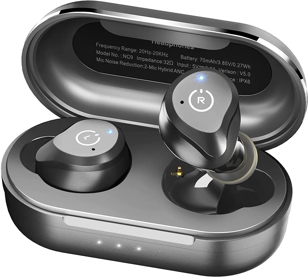 TOZO Store TOZO NC9 Wireless Earbuds Hybrid ANC Bluetooth 5.0 IPX6 Black — product photo