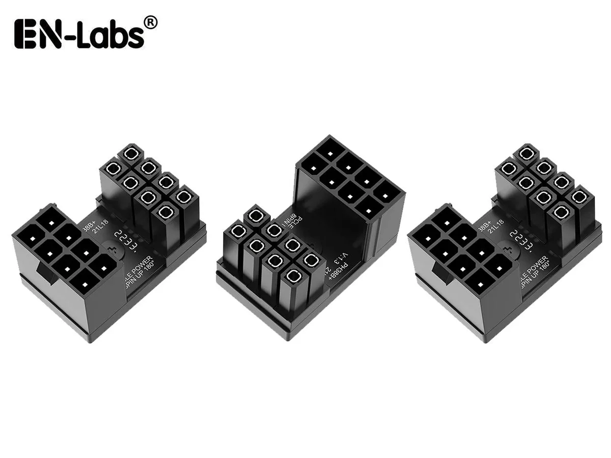EN-Labs EN-Labs PCIe 8 Pin 180 Degree Adapter Reverse Type 3 Pack — product photo
