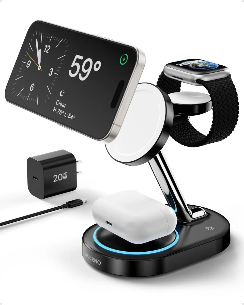 Luisport Luisport 3-in-1 MagSafe Wireless Charger Stand Black — product photo