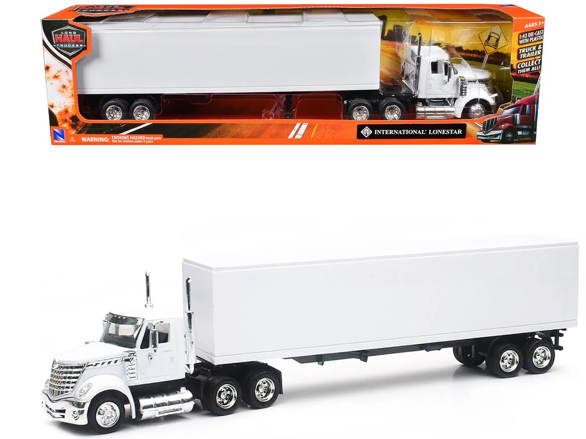 New Ray Toys New Ray Toys International LoneStar Truck with Dry Goods Trailer White 1/43 Diecast — product photo