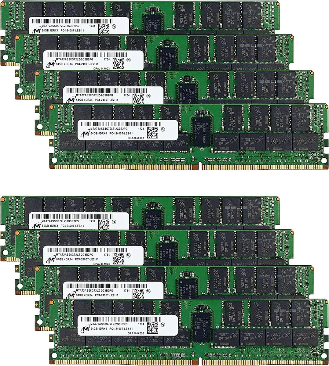 Micron Micron 512GB (8 x 64GB) DDR4 PC4-23466 2933MHz CL21 Registered LRDIMM server RAM — product photo