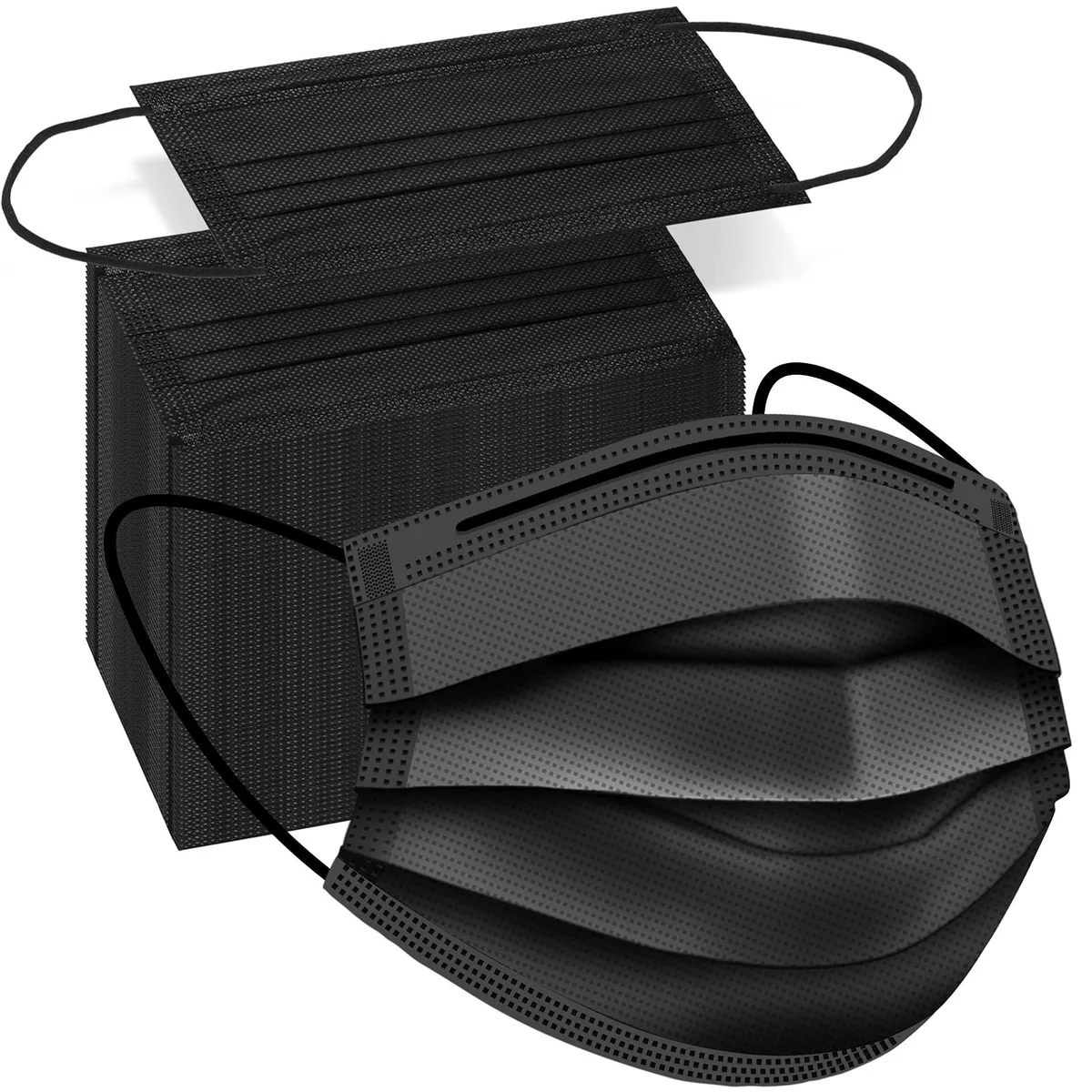  ZTANPS 100 Disposable Face Masks Black 3 Ply — product photo