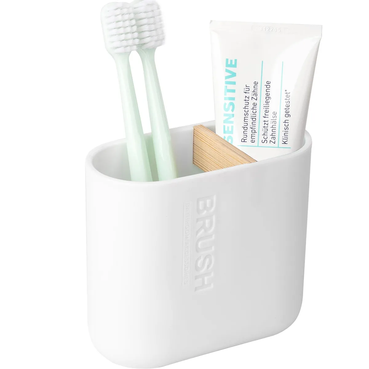  rejomiik Bath Storage 30181600 Matte White 4.6x2.2x3.9 in — product photo