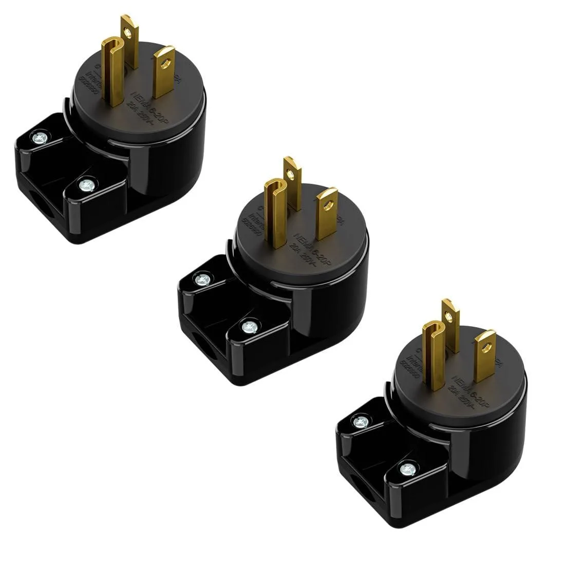 LORDWORLD LORDWORLD 3-Pack Right Angle Nema 6-20P 20A 250V AC Plug — product photo