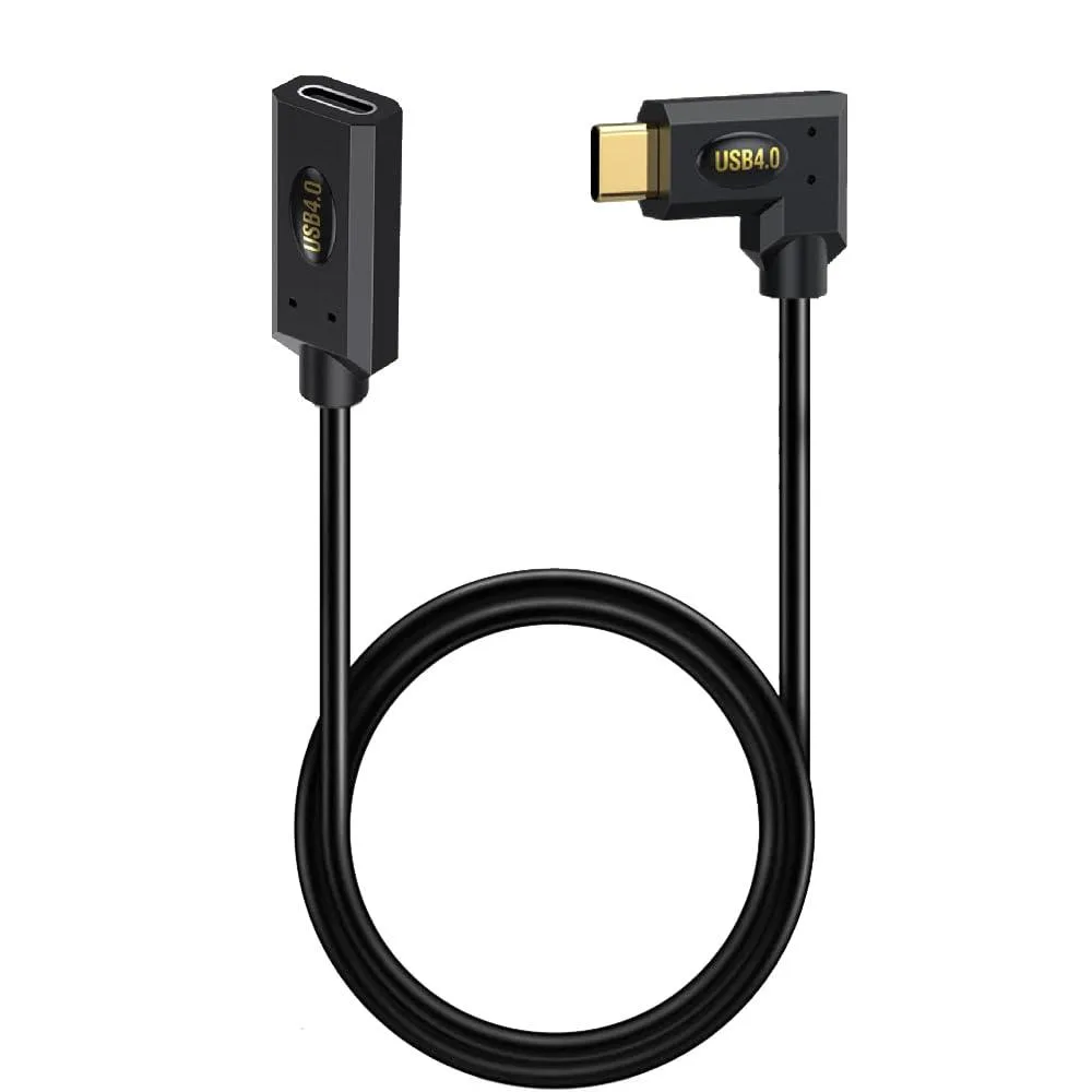 BUCIER BUCIER 2ft USB 4.0 40Gbps 240W Extension Cable Straight Female to Left Right Angle Male — product photo