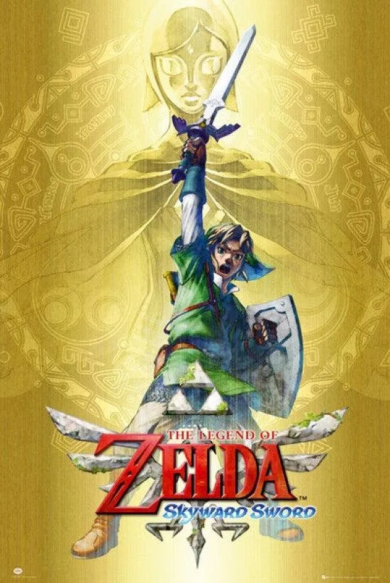 Legend of Zelda Skyward Sword poster print on heavy paper, 24 by 36 inches