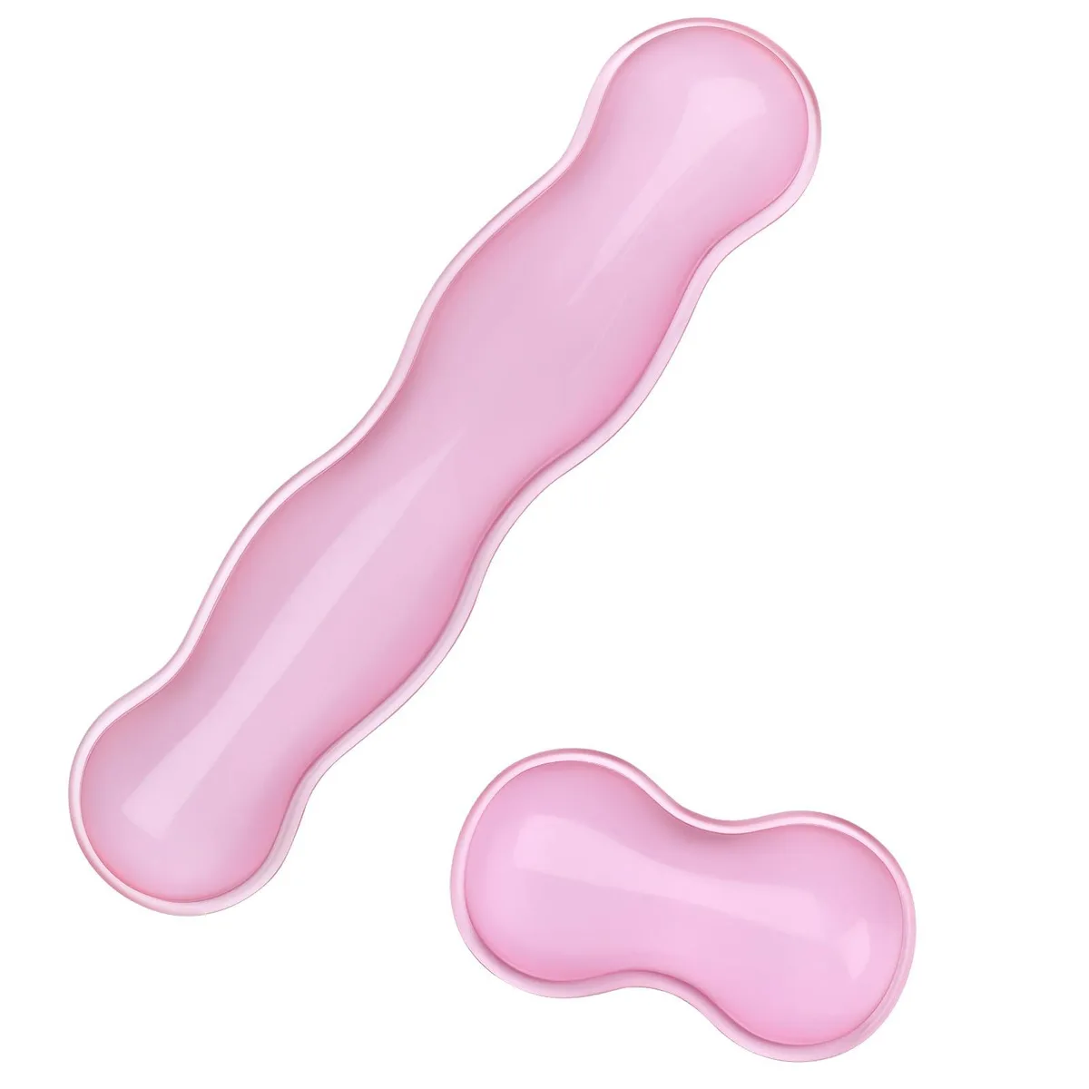  Keychron Gel Wrist Rest Set Transparent Pink 18 x 3.5 inches — product photo