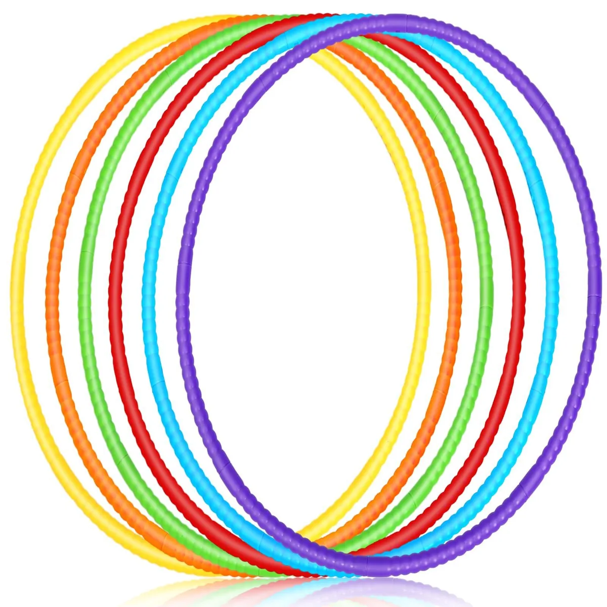  6 Pcs Detachable Exercise Hoops Adjustable 24-32 Inch Stylish Colors Play Area — product photo