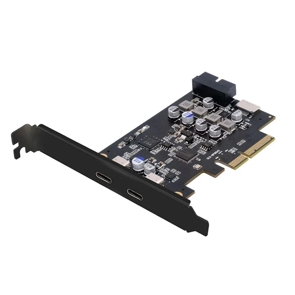 Fervit Fervit 10Gbps USB 3.1 PCIe Adapter Type-E Dual Type-C 19/20Pin ASM3142 VL822 — product photo