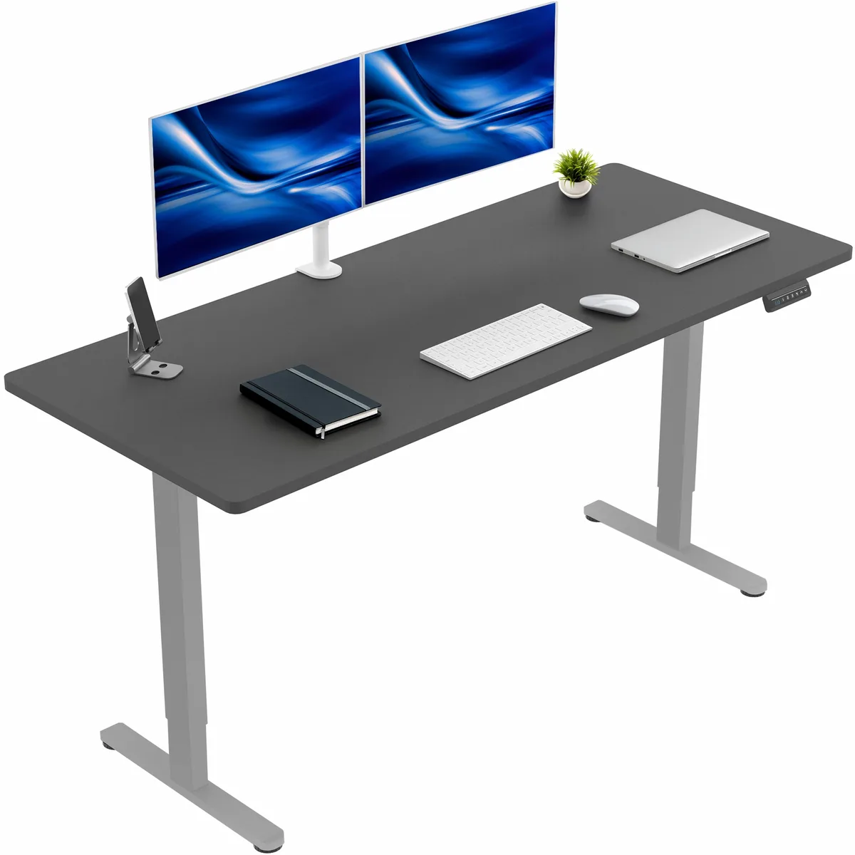 VIVO VIVO Dual Motor Standing Desk 71 x 30 Black Top Gray Frame — product photo