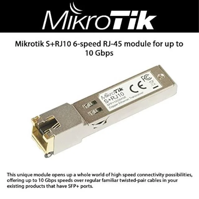 Mikrotik Mikrotik S+RJ10 6-speed RJ-45 SFP+ module up to 10 Gbps — product photo
