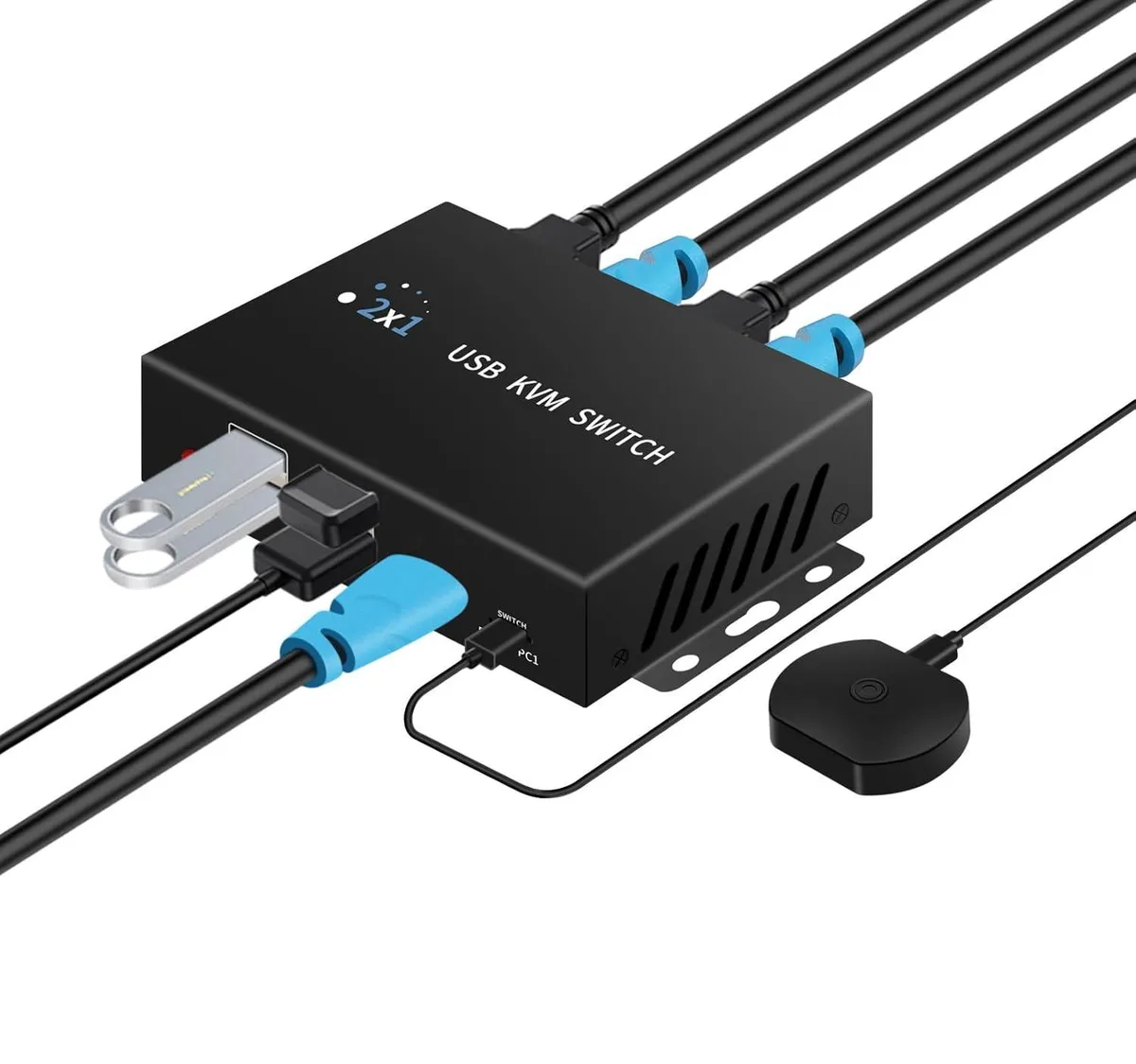 WRIARICH WRIARICH 2-Port HDMI KVM Switch 4K@60Hz USB 3.0 Desktop Controller — product photo