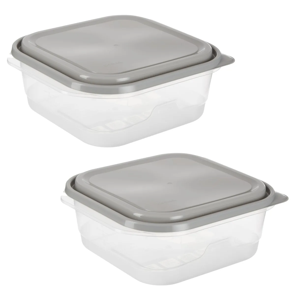 Red square food storage container with domed lid, 11.7 cup capacity