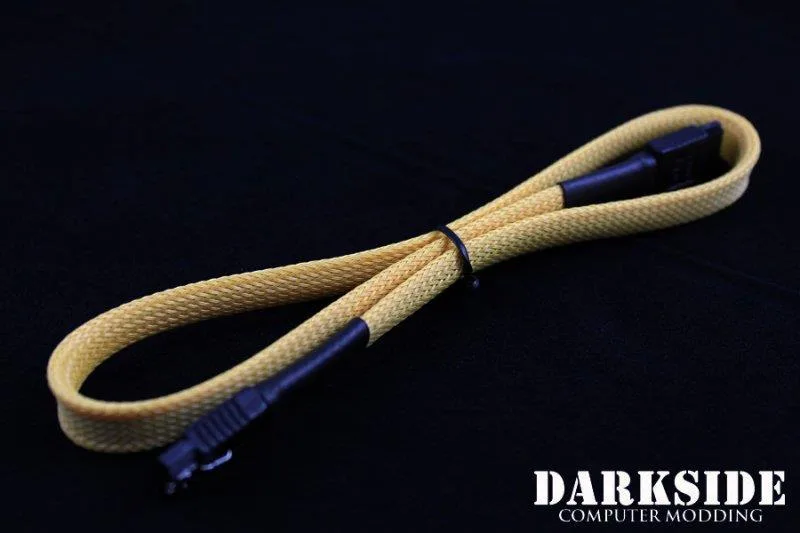 Darkside Computer Modding Darkside Computer Modding 45cm SATA 3.0 180° to 180° Data Cable Yellow Sand — product photo