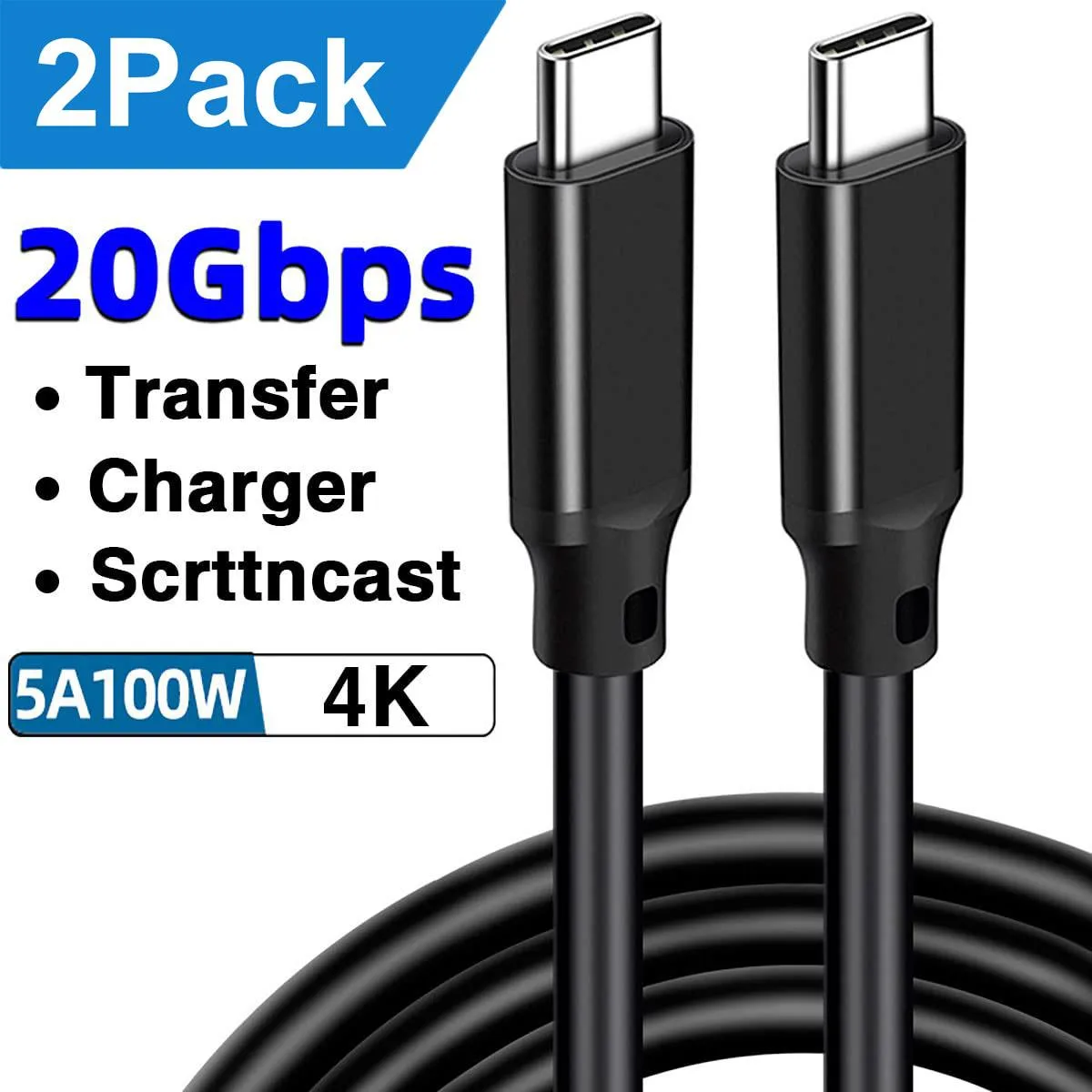 LUOM LUOM PD100W USB cable 20Gbps 4K 60Hz 100W 6.6ft — product photo