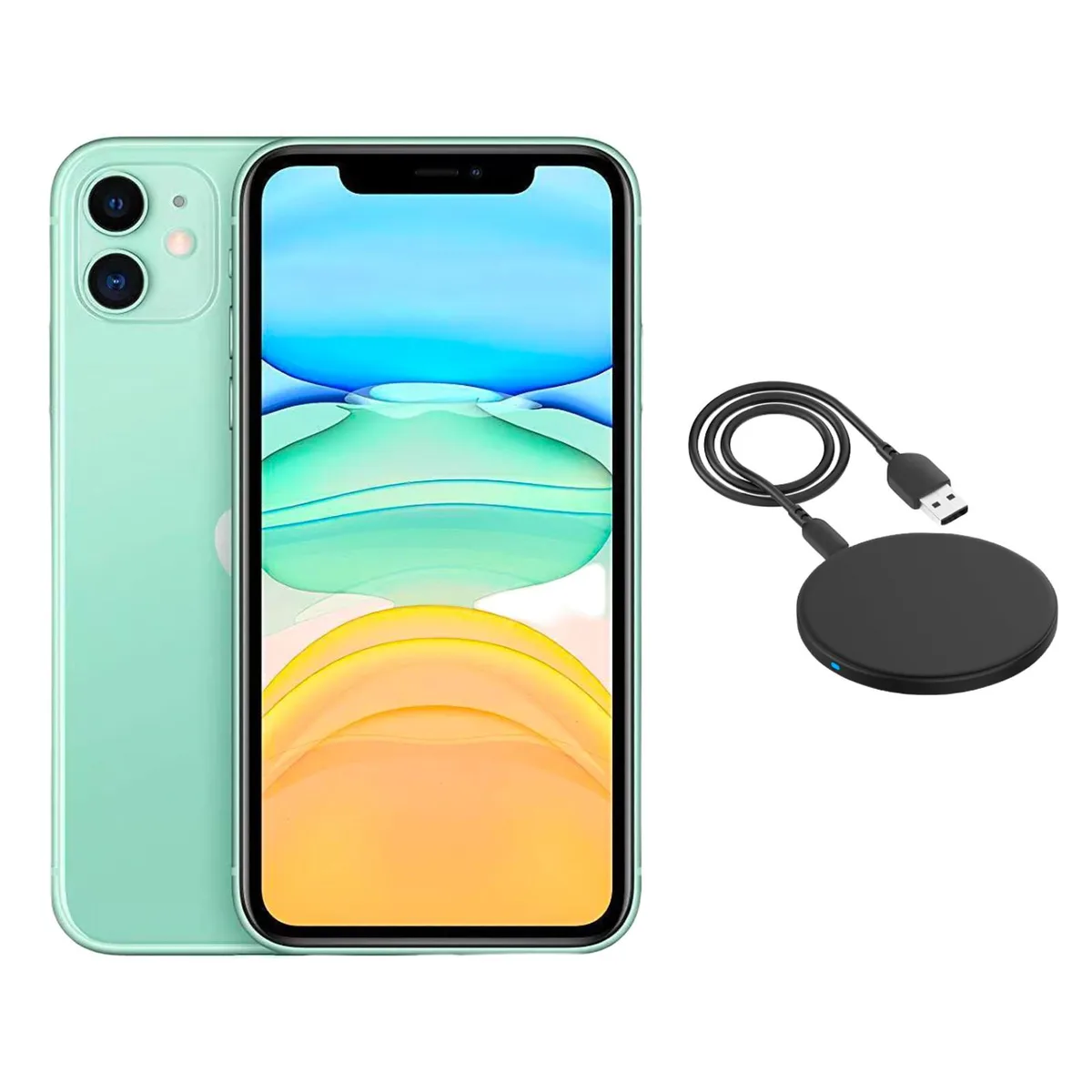 Apple Apple iPhone 11 A2111 64GB Green w/ Wireless Charger cell phones - unlocked — product photo