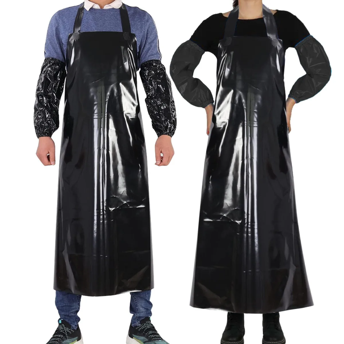  Waterproof Oil Proof Bib Apron with Sleeve 43.3 x 31.5 in — product photo