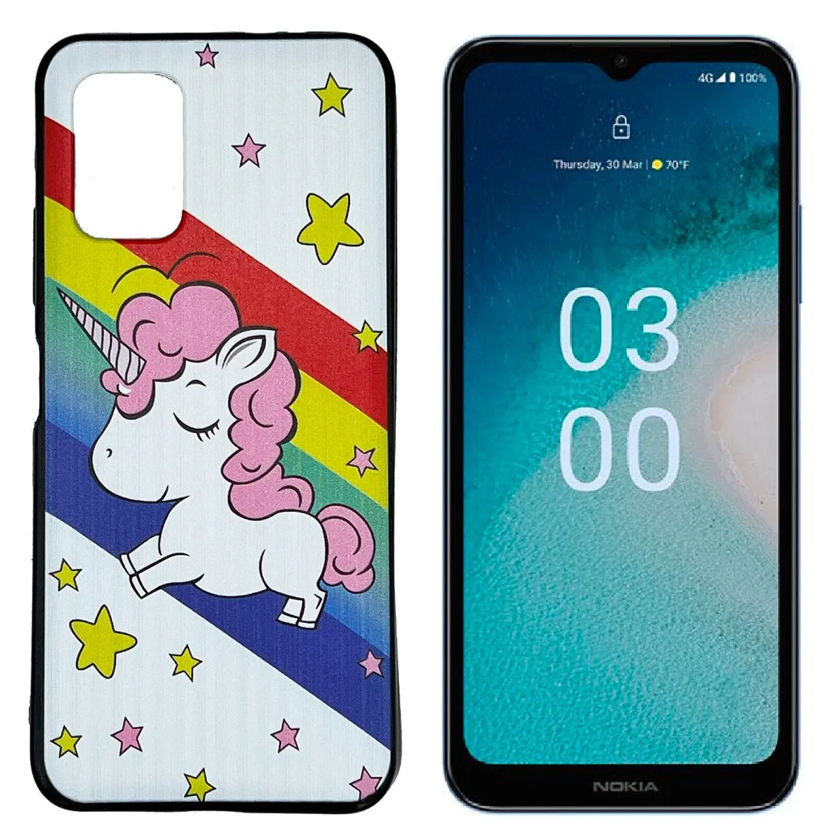 ExtremeCases - Generic ExtremeCases - Generic Nokia C300 N155DL TPU Case + Tempered Glass Unicorn — product photo