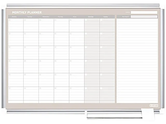 Bi-Silque Bi-Silque GA0397830 MasterVision Monthly Planner Board 36x24 Silver Frame — fotografija proizvoda