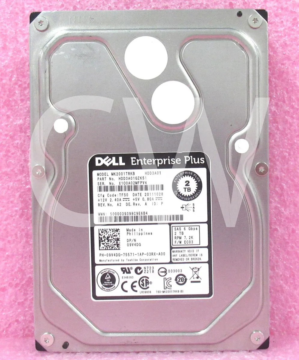 DELL DELL EQUALLOGIC MK2001TRKB 2TB 7.2K RPM 6Gbps 3.5" SAS internal hard drive — product photo