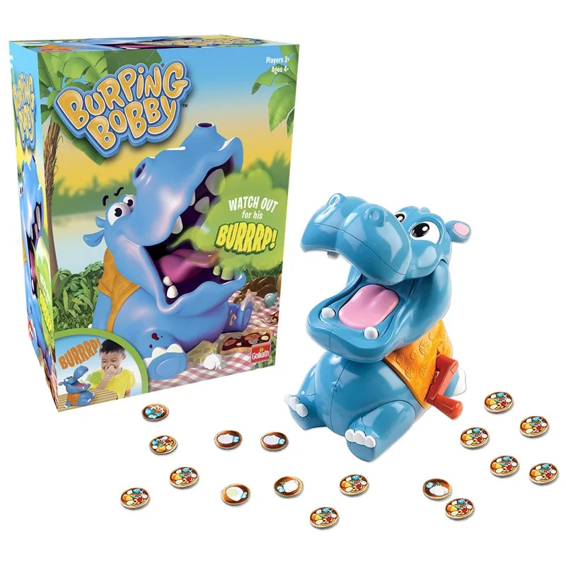 A plastic Bobby figure with lights and steam, 18 food tokens, a water pipette and instructions