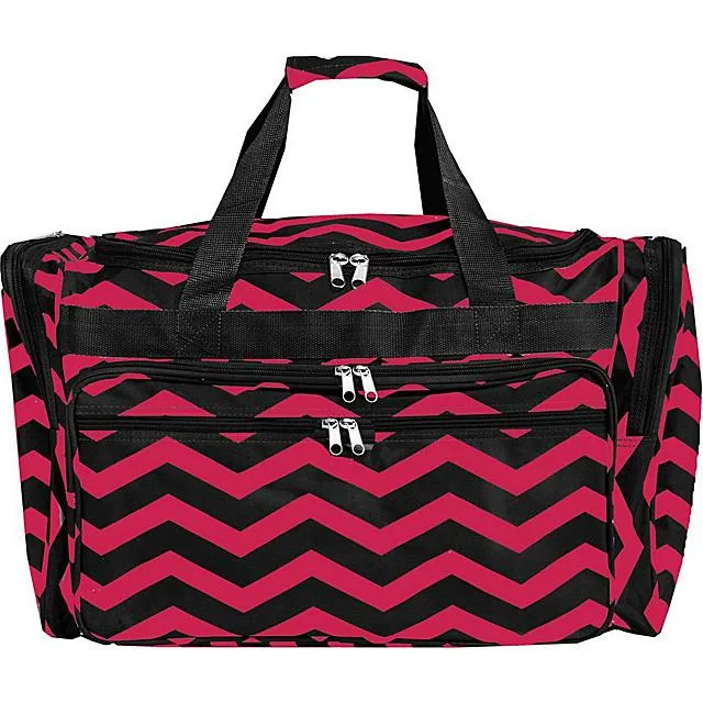 World Traveler World Traveler 81T19 19in Checked Luggage Fuchsia Black Chevron — product photo